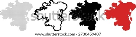 Four Stages of Brazil Map Transformation from Dots to Red Fill