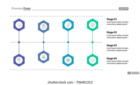 Four stages flow chart slide template