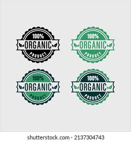 Four stamp label of organic product template