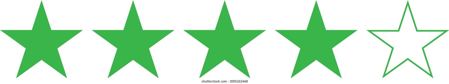 Four star feedback vector icon