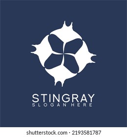 Four Star Formation Stingrays Vector Logo Design.