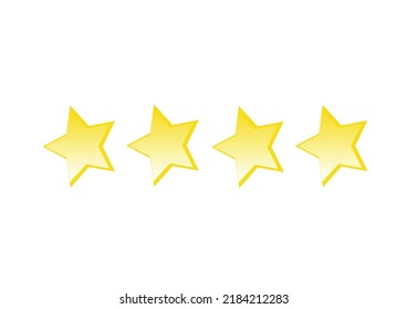 four star .rating button for experience reviews on application or website . stars rating icon vector
