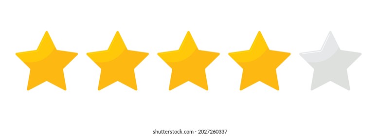 four star rating vector for review on website,applications and business