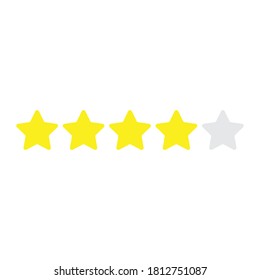 vector de icono de revisión de cuatro estrellas