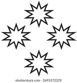 Diseño de color negro en forma de cuatro estrellas 