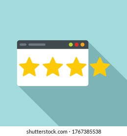 Four star video game rating icon. Flat illustration of four star video game rating vector icon for web design