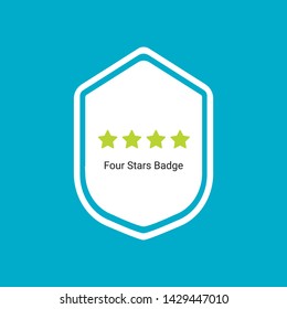 Four stars badge - vector
