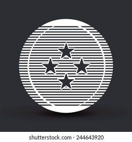 Four stars icon. Flat design style. Made vector illustration