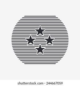 Four stars icon. Flat design style. Made vector illustration