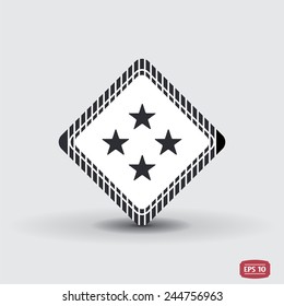 Four stars icon. Flat design style. Made vector illustration