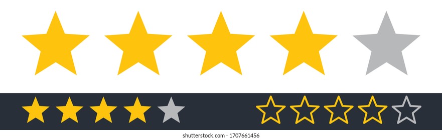 Four Stars Icon Vector. Customer Product Rating Review Flat Symbol for Apps & Web