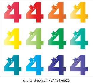 Logotipo de cuatro estrellas en diferentes colores