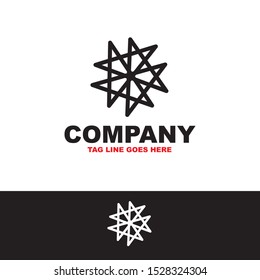 Four stars logo vector with monoline style.eps10