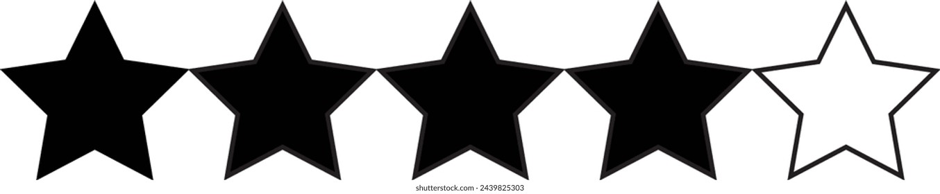 Four  Stars Rating Vector . EPS 10
