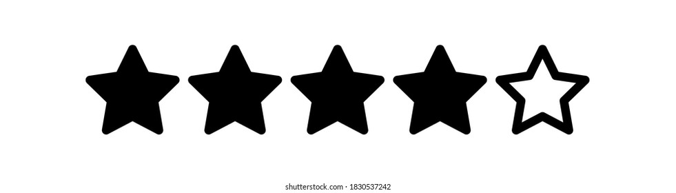 Four Stars Rating Vector Graphic Illustration Stock Vector (Royalty ...