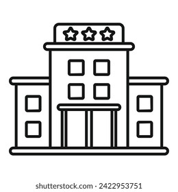 Four stars travel hotel icon outline vector. Secure service. Care active person