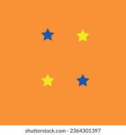 four stars in two different colors in front of the background.
