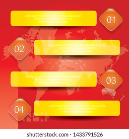 Four step banner diagram, Vector illustration.