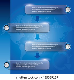 Four step banner diagram, Vector illustration.