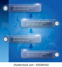 Four step banner diagram, Vector illustration.