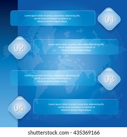 Four step banner diagram, Vector illustration.