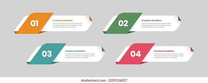 Diseño de plantillas de infografía de presentación de conceptos de negocio en cuatro pasos
