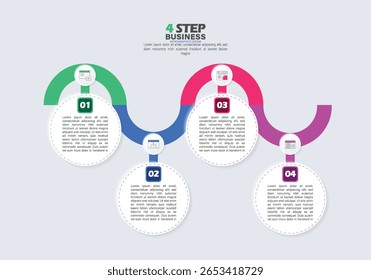Four Step Business Process Infographic