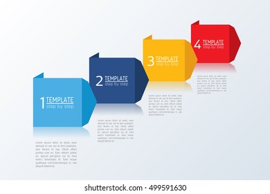 Four step chart, template, scheme, tab. Infographic step by step graphic.