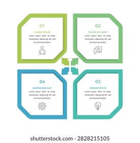 Four step cyclic diagram infographic template