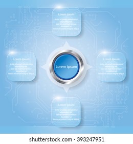 Four step diagram, Vector illustration