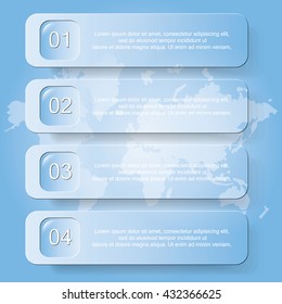 Four step diagram, Vector illustration.