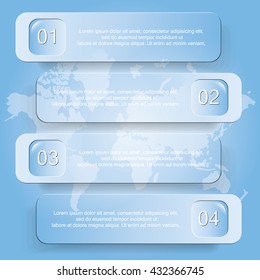 Four step diagram, Vector illustration.