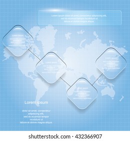 Four step diagram, Vector illustration.