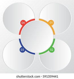four step infographic blank space for text
