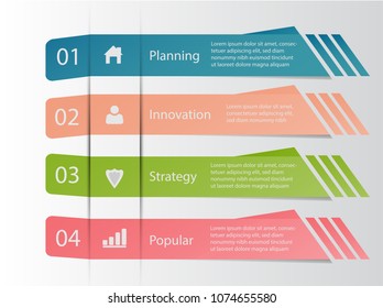 Four step infographic business data, vector eps10