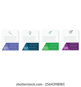 Four Step Infographic design. flat multicolor infographic design template