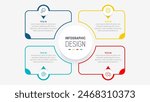Four Step Infographic element design Vector template for presentation. process diagram and presentations step, workflow layout, banner, flow chart, info graphic vector illustration.
