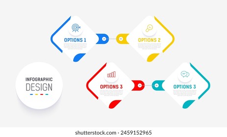 Plantilla de Vector de diseño de elementos de infografía de cuatro pasos para presentación. diagrama de procesos y pasos de presentaciones, diseño de flujo de trabajo, Anuncio, diagrama de flujo, Ilustración vectorial de infografía.