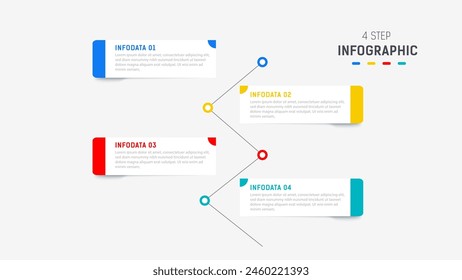 Four Step Infographic element design Vector template for presentation. process diagram and presentations step, workflow layout, banner, flow chart, info graphic vector illustration.