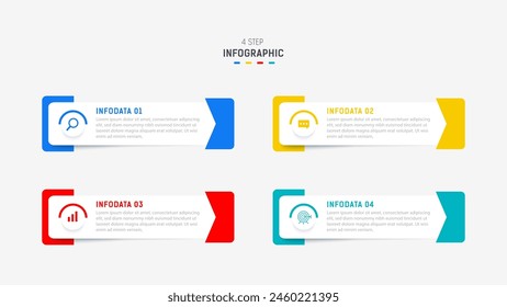 Four Step Infographic element design Vector template for presentation. process diagram and presentations step, workflow layout, banner, flow chart, info graphic vector illustration.