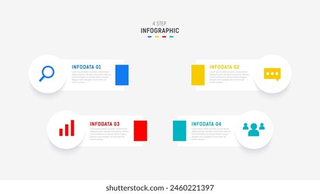 Four Step Infographic element design Vector template for presentation. process diagram and presentations step, workflow layout, banner, flow chart, info graphic vector illustration.