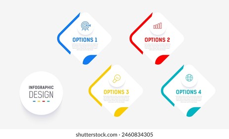 Four Step Infographic element design Vector template for presentation. process diagram and presentations step, workflow layout, banner, flow chart, info graphic vector illustration.