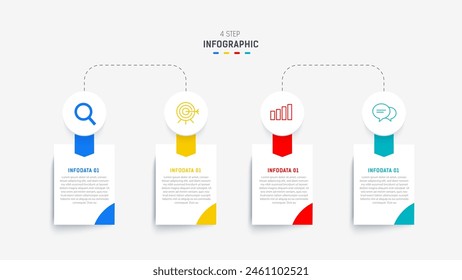 Four Step Infographic element design Vector template for presentation. process diagram and presentations step, workflow layout, banner, flow chart, info graphic vector illustration.