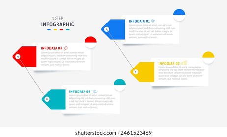 Four Step Infographic element design Vector template for presentation. process diagram and presentations step, workflow layout, banner, flow chart, info graphic vector illustration.