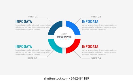Four Step Infographic element design Vector template for presentation. process diagram and presentations step, workflow layout, banner, flow chart, info graphic vector illustration.