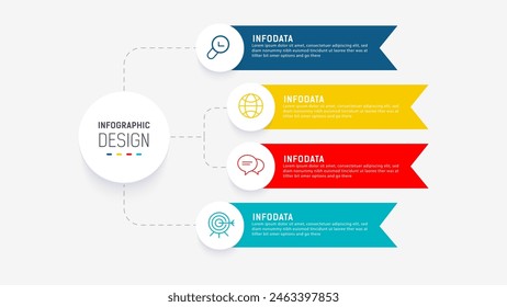 Four Step Infographic element design Vector template for presentation. process diagram and presentations step, workflow layout, banner, flow chart, info graphic vector illustration.
