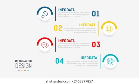 Four Step Infographic element design Vector template for presentation. process diagram and presentations step, workflow layout, banner, flow chart, info graphic vector illustration.