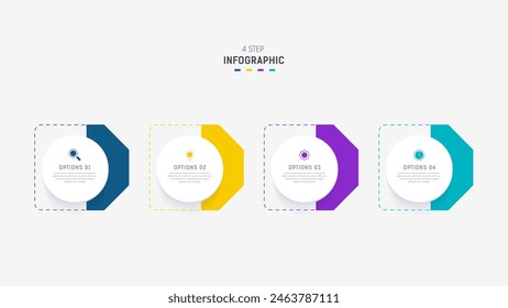 Four Step Infographic element design Vector template for presentation. process diagram and presentations step, workflow layout, banner, flow chart, info graphic vector illustration.