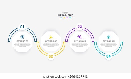 Four Step Infographic element design Vector template for presentation. process diagram and presentations step, workflow layout, banner, flow chart, info graphic vector illustration.