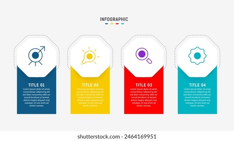 Four Step Infographic element design Vector template for presentation. process diagram and presentations step, workflow layout, banner, flow chart, info graphic vector illustration.